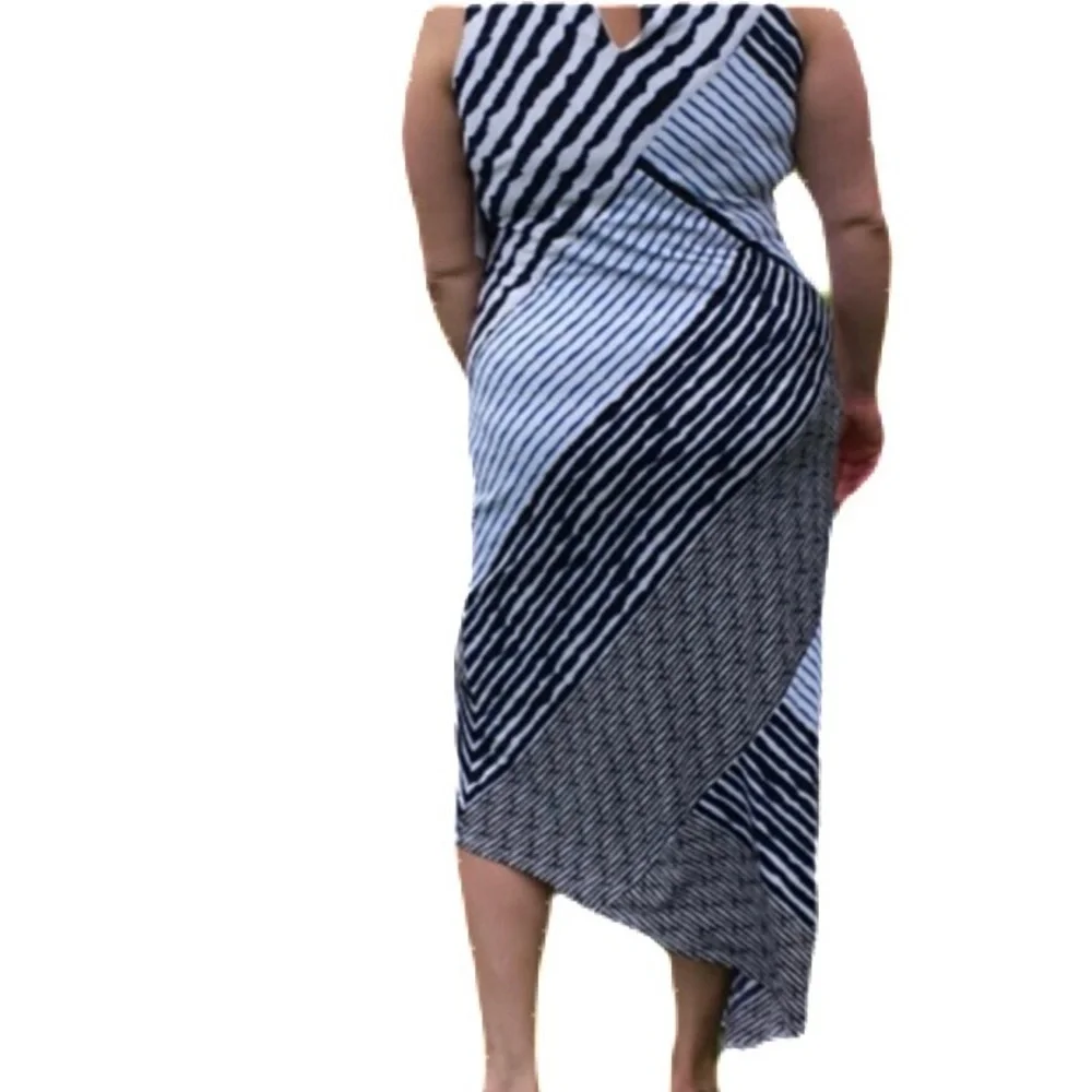 Blue Asymmetrical Maxi Dress-NWT - Picture 2 of 4